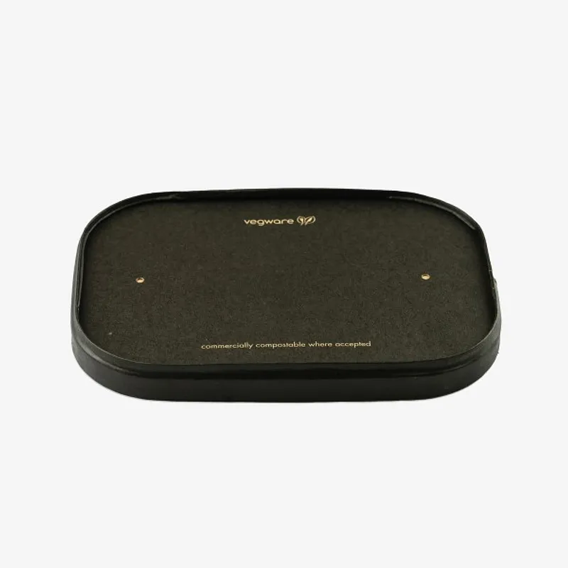 Vegware Black Paper Rectangular Lid