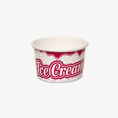 Pink Paper Ice Cream Tub - 3.5oz