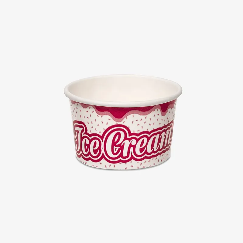 Pink Paper Ice Cream Tub - 3.5oz