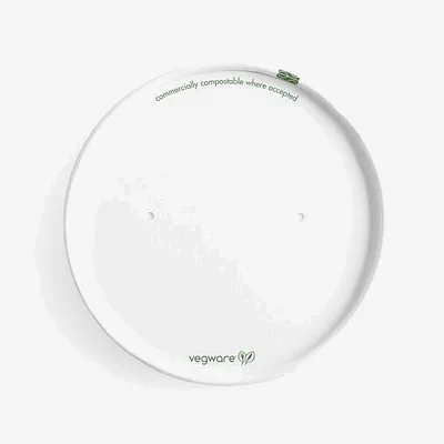 Vegware Paper 115-Series Flat Hot Lid - 115 x 115 x 16mm