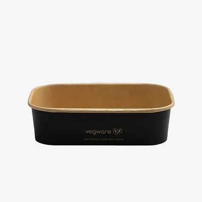 Vegware Black Rectangular Food Container - 16oz