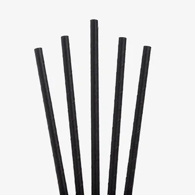 Black Paper Cocktail Straw - 6mm x 140mm