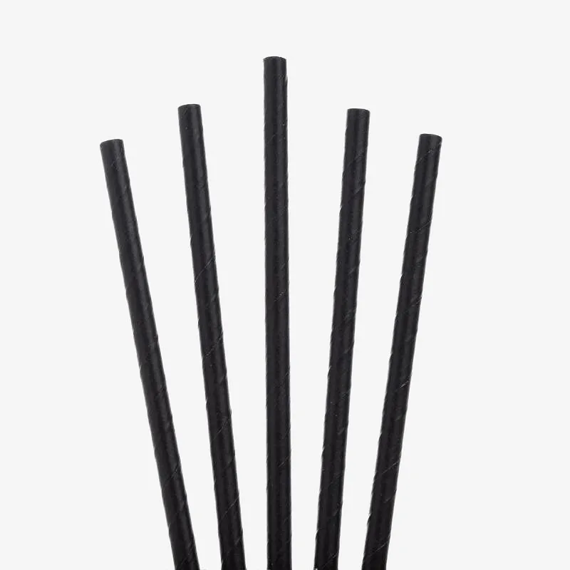 Black Paper Cocktail Straw - 6mm x 140mm