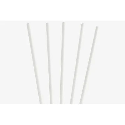 White Paper Straw Food-Safe - 10mm x 200mm