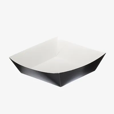 Black Folded Board Burger Tray - 5 x 5 inch