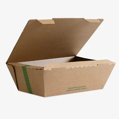 Vegware Microflute Hinged Hot Box - 4in