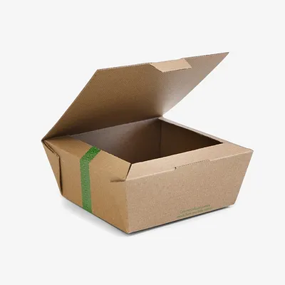 Vegware Microflute Hinged Hot Box - 6in