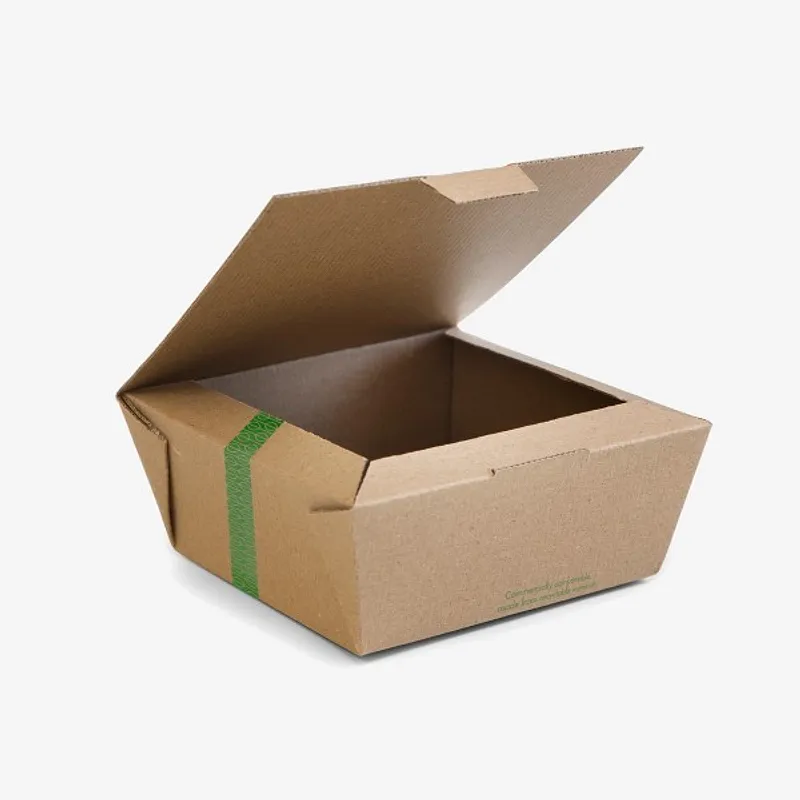 Vegware Microflute Hinged Hot Box - 6in