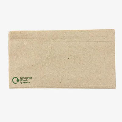 Vegware 1-Ply Unbleached Dispenser Napkin (2 Free Dispensers) - 33cm