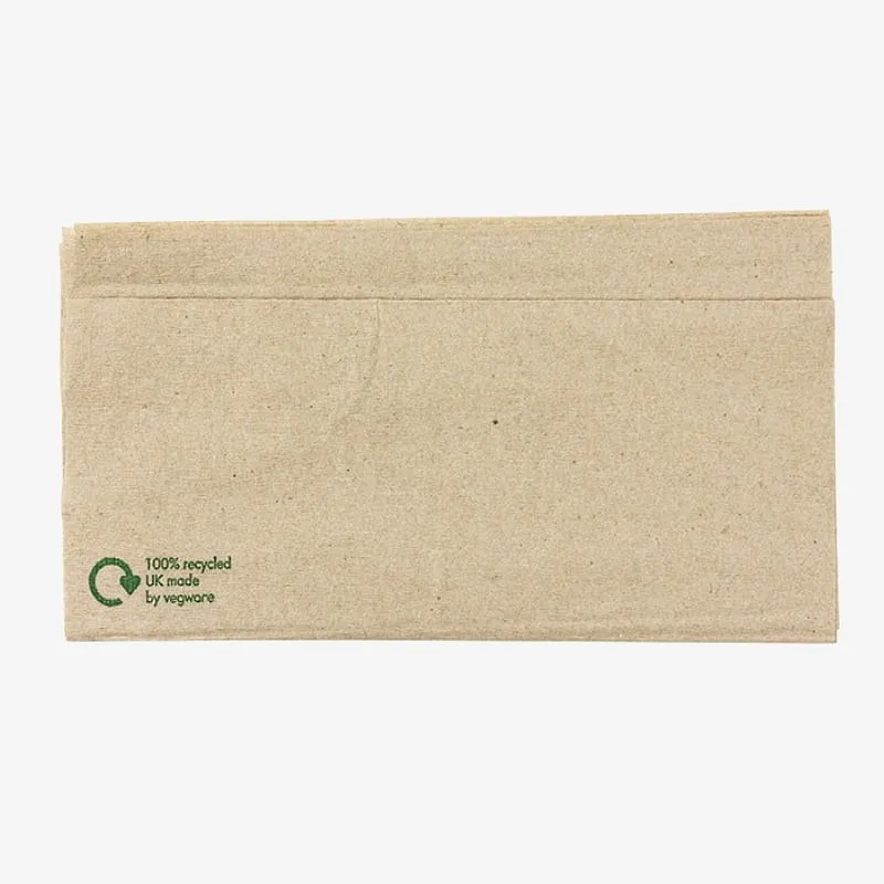 Vegware 1-Ply Unbleached Dispenser Napkin (2 Free Dispensers) - 33cm