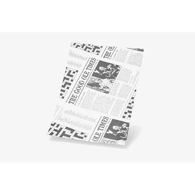 Paper Newspaper Printed Greaseproof Sheets - 375mm / 245mm