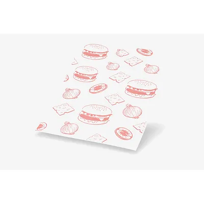 Red Printed Burger Wraps 250x320mm - 250mm / 320mm
