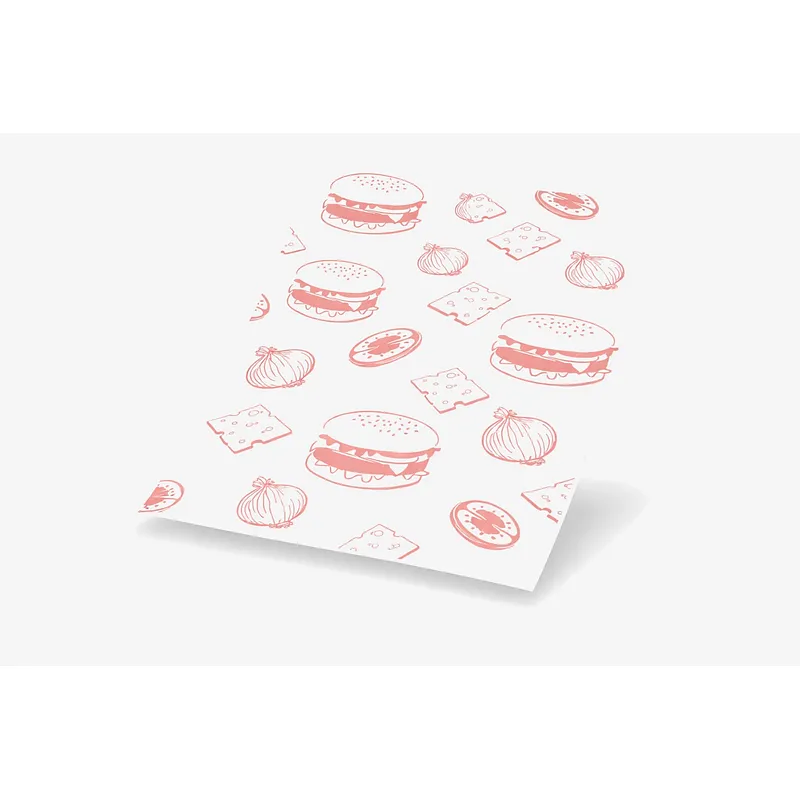 Red Printed Burger Wraps 250x320mm - 250mm / 320mm