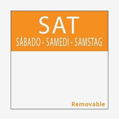 Square Day Food Rotation Labels Saturday (Roll of 1000)