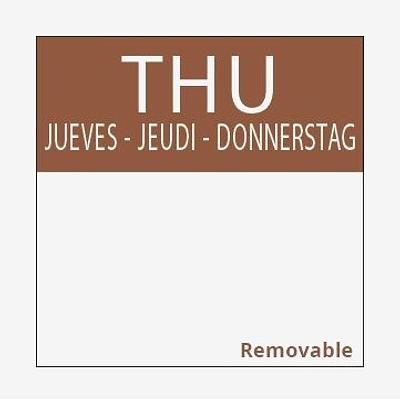 Square Day Food Rotation Labels Thursday (Roll of 1000)