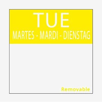 Square Day Food Rotation Labels Tuesday (Roll of 1000)