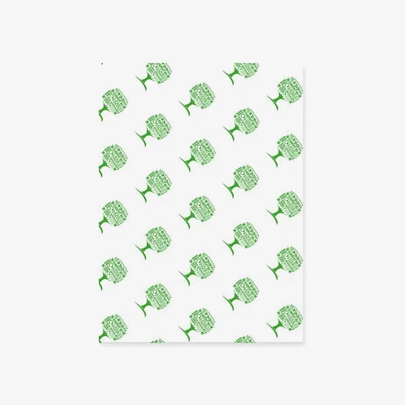 Vegware Greaseproof Sheet Green Tree - 355 x 250mm