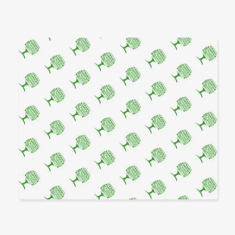 Vegware Greaseproof Green Tree - 380 x 275mm