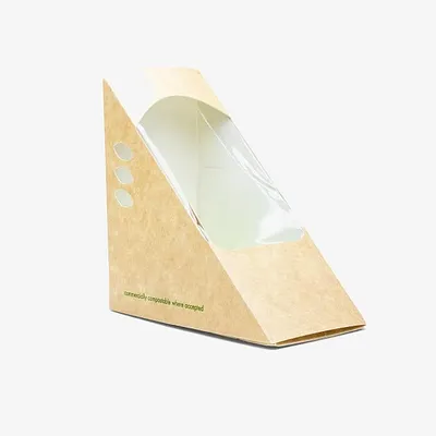Vegware Kraft Standard Sandwich Wedge - 65mm