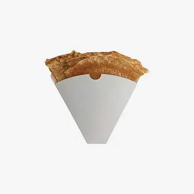 White Paperboard Crepe Cone - 148 mm