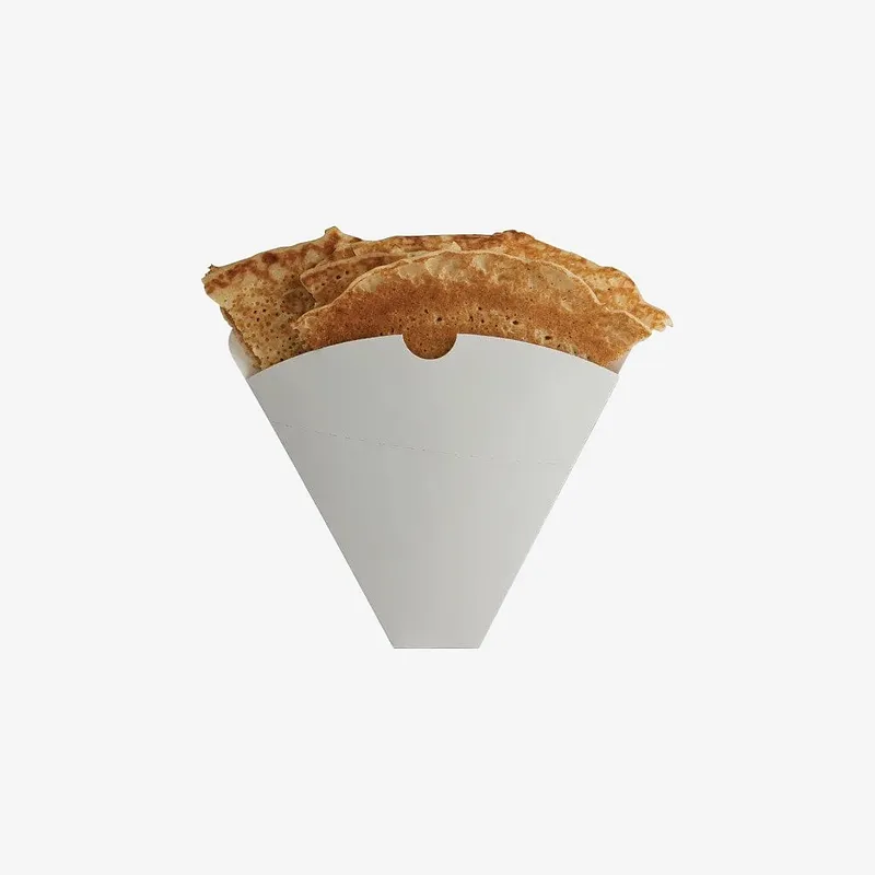 White Paperboard Crepe Cone - 148 mm