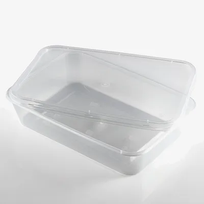 Plastic 500cc Microwaveable Container with Lids - 170 x 118 x 35mm
