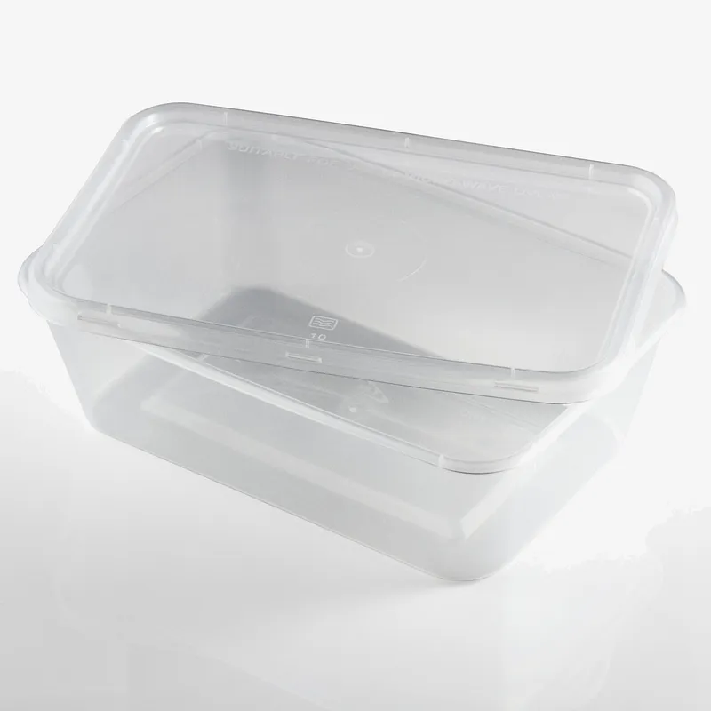 Plastic 750cc Microwaveable Container with Lids - 167 x 111 x 50mm