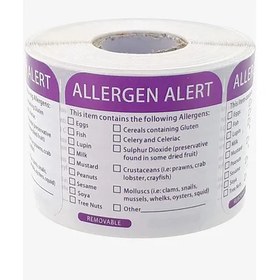 Allergen Contents Label - 50 x 50mm