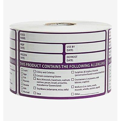 Allergen Contents Label Date Prep Info