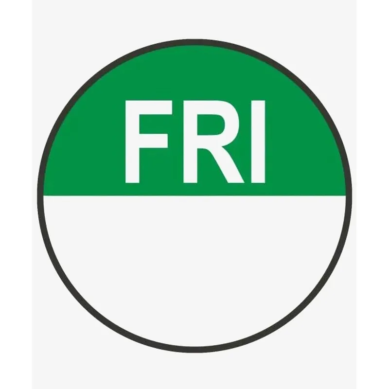 Day Food Rotation Labels Round Friday (Roll of 1000) - 20 x 20mm