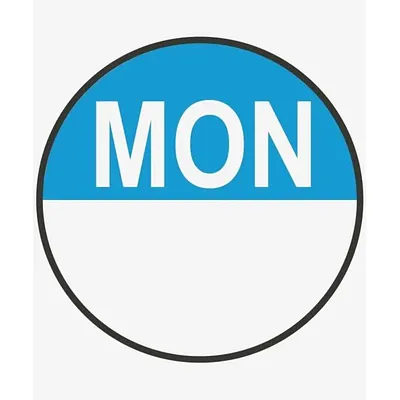 Day Food Rotation Labels Round Monday (Roll of 1000) - 20 x 20mm