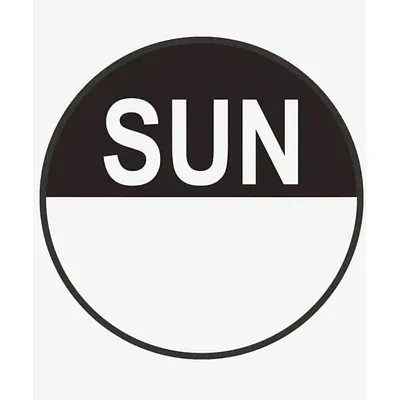 Day Food Rotation Labels Round Sunday (Roll of 1000) - 20 x 20mm