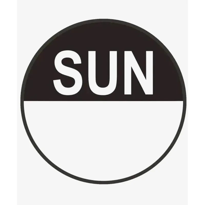 Day Food Rotation Labels Round Sunday (Roll of 1000) - 20 x 20mm