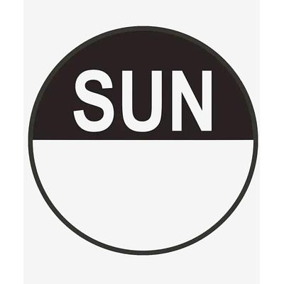 Day Food Rotation Labels Round Sunday (Roll of 1000)