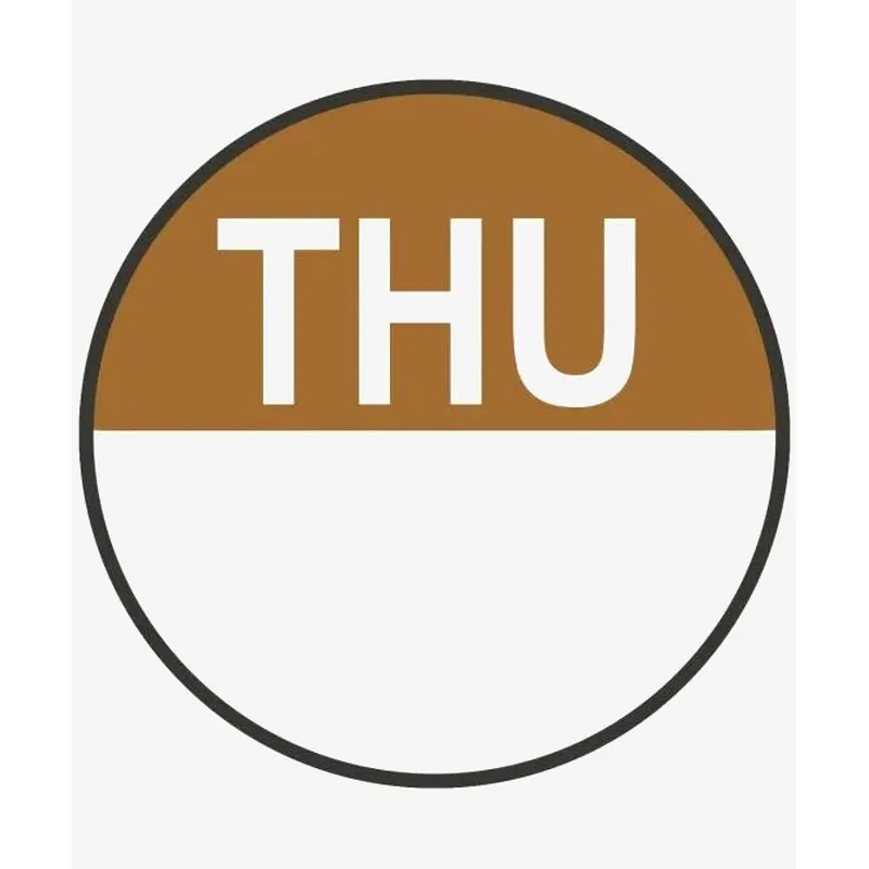 Day Food Rotation Labels Round Thursday (Roll of 1000) - 20 x 20mm