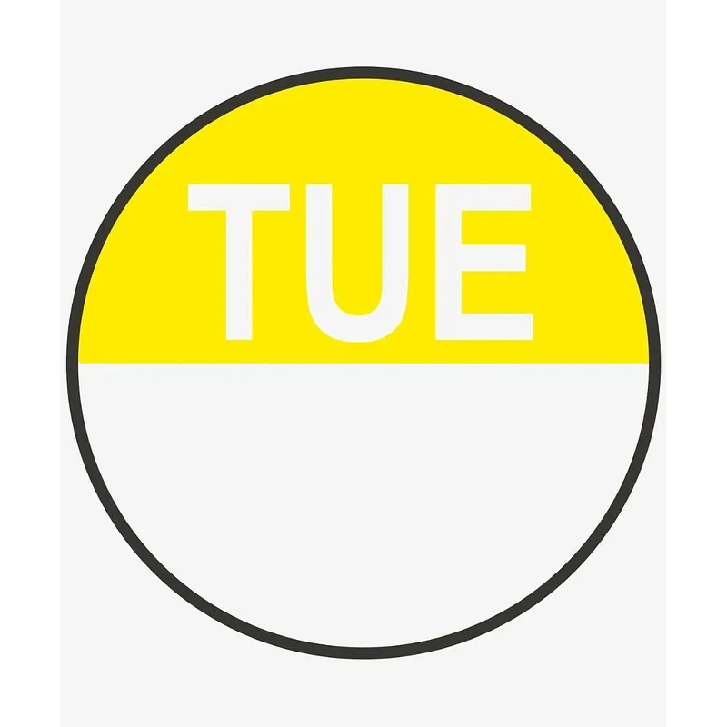 Day Food Rotation Labels Round Tuesday (Roll of 1000) - 20 x 20mm
