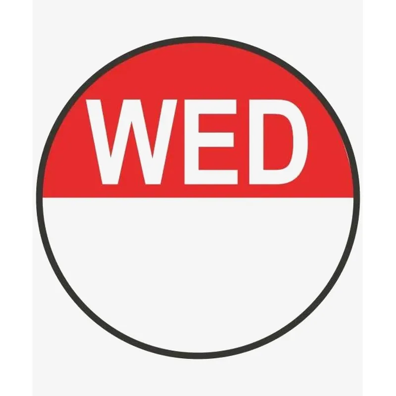 Day Food Rotation Labels Round Wednesday (Roll of 1000) - 20 x 20mm
