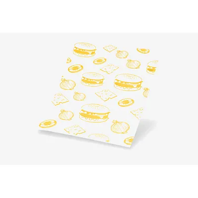 Yellow Printed Burger Wraps - 250mm / 320mm