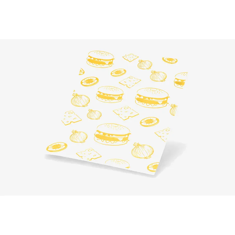Yellow Printed Burger Wraps - 250mm / 320mm