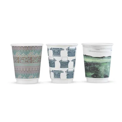 Vegware Gallery Design Double Wall Takeaway Cup (Designs subject to change) - 8oz