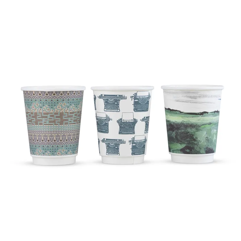 Vegware Gallery Design Double Wall Takeaway Cup (Designs subject to change) - 8oz