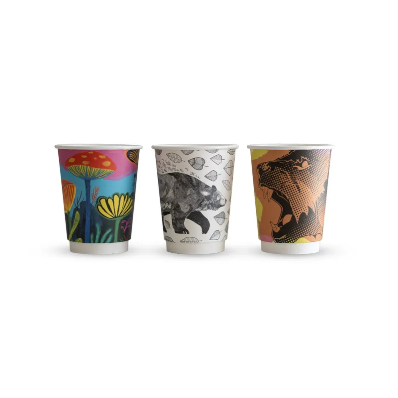 Vegware Gallery Design Double Wall Takeaway Cup (Designs subject to change) - 12oz