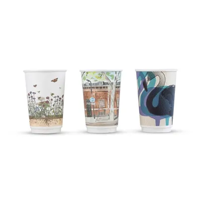 Vegware Gallery Design Double Wall Takeaway Cup (Designs subject to change) - 16oz