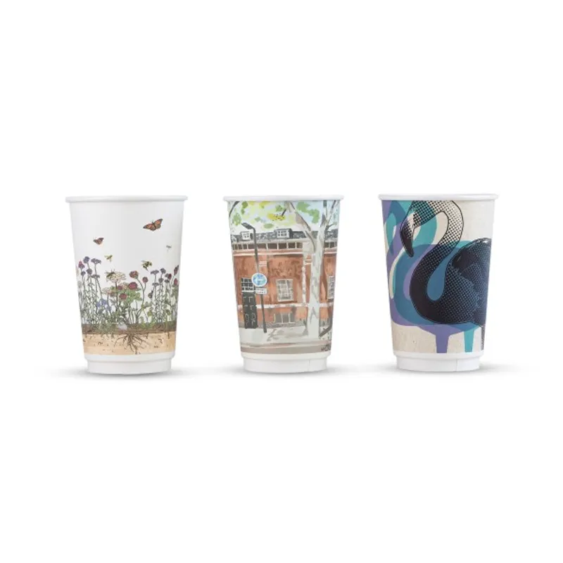 Vegware Gallery Design Double Wall Takeaway Cup (Designs subject to change) - 16oz