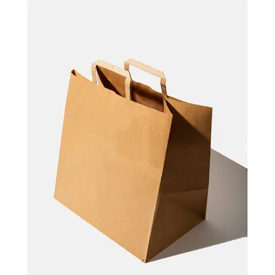 Kraft Flat Handle Bag - Extra Large - 216 x 330 x 330mm