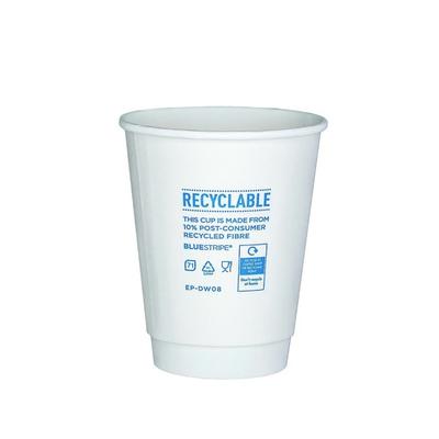Vegware Double Wall Takeaway Cup (Eco Products Vegware 8oz BlueStripe Double Wall Cups)