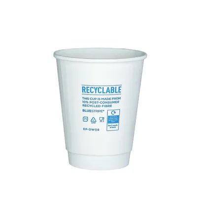 Eco Products Vegware 10oz BlueStripe Double Wall Cups - 94mm
