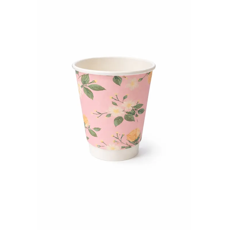 Planetware 8oz Spring Floral Double Wall Cups
