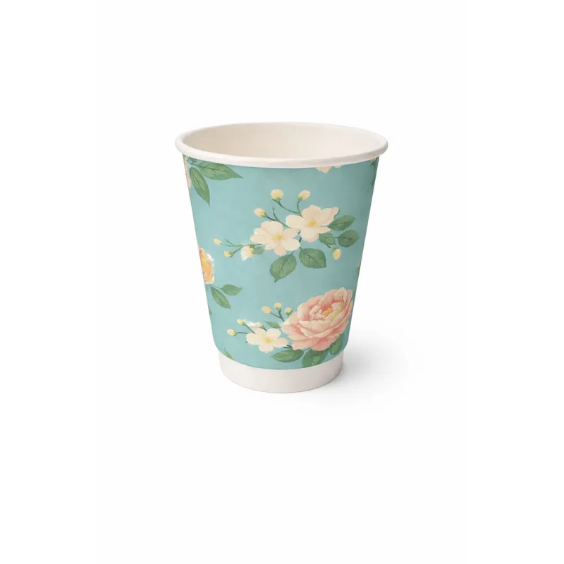 Planetware 12oz Spring Floral Double Wall Cups