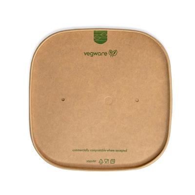 Square Lids (Vegware Square Kraft Paper Lid – Compostable (173mm))